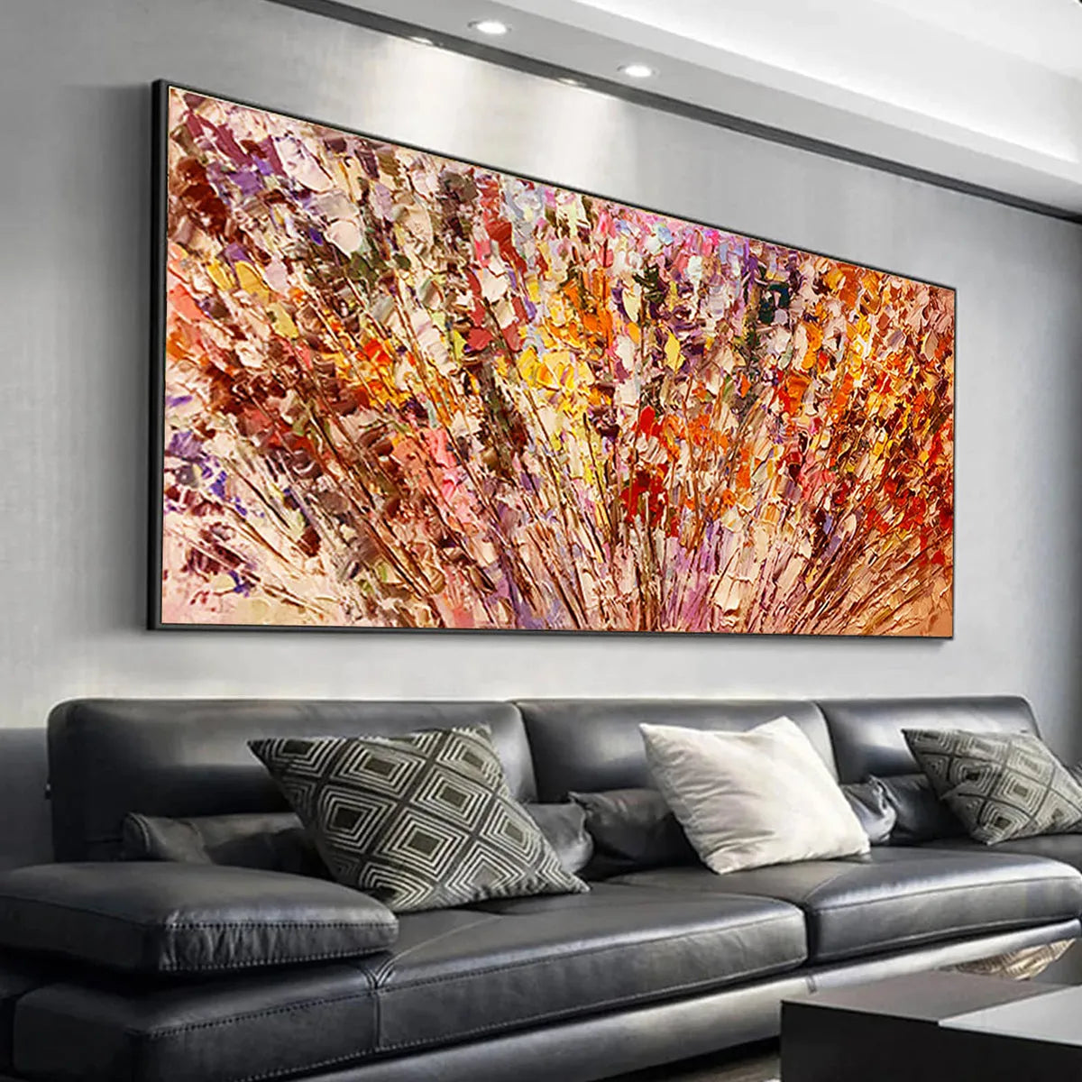 Impasto Floral Oil Painting in Warm Autumn Hues