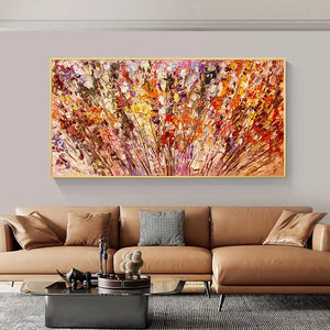 Impasto Floral Oil Painting in Warm Autumn Hues