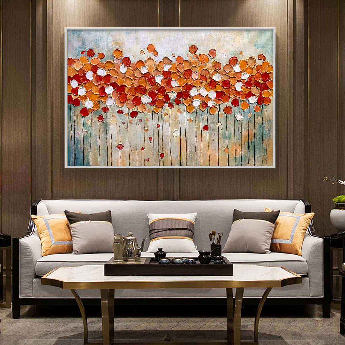 AUTUMN WHISPERS: Abstract Landscape Impasto Oil Painting