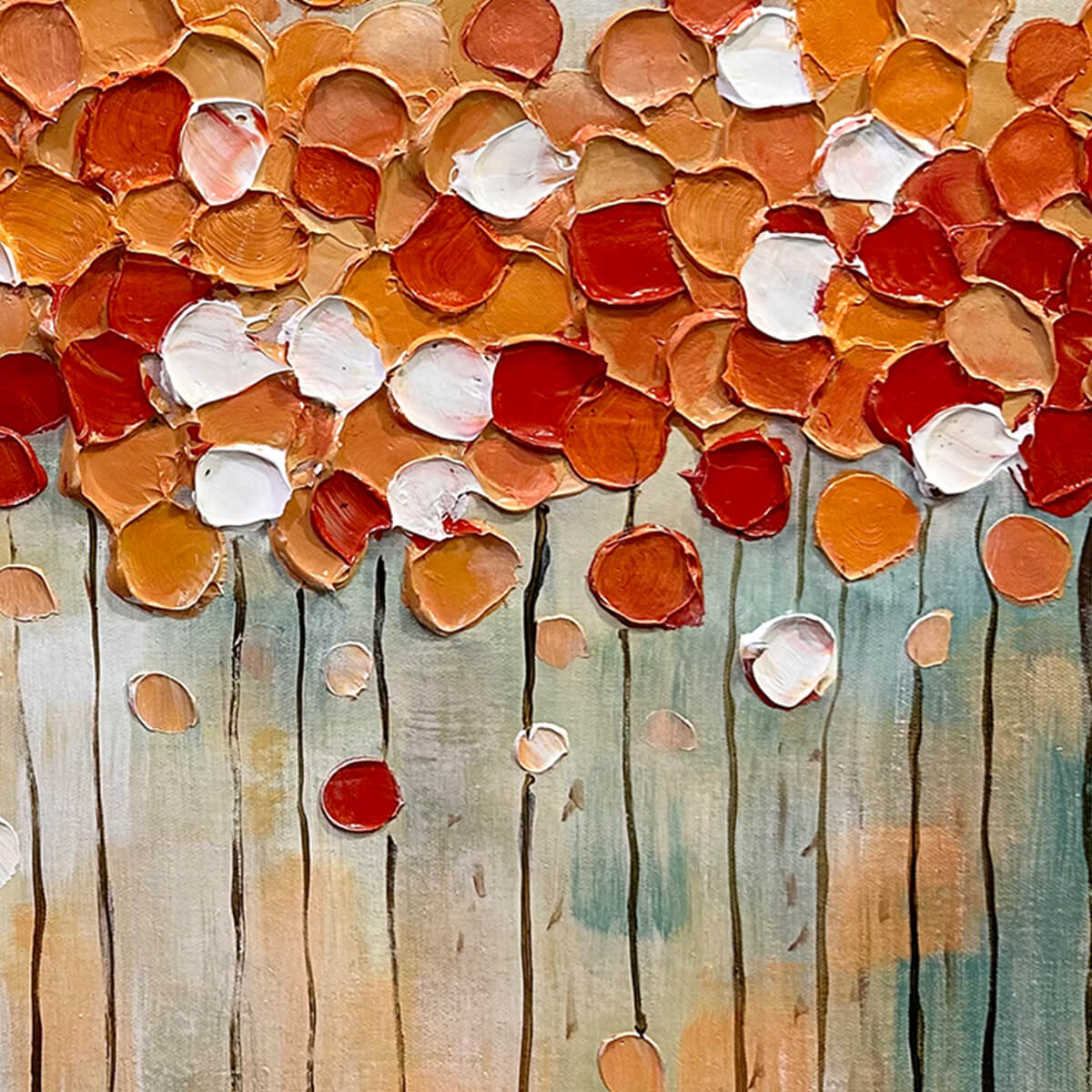 AUTUMN WHISPERS: Abstract Landscape Impasto Oil Painting