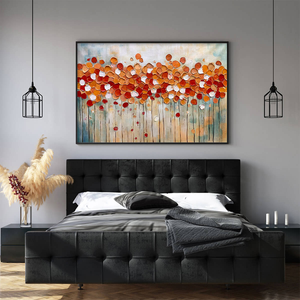 AUTUMN WHISPERS: Abstract Landscape Impasto Oil Painting