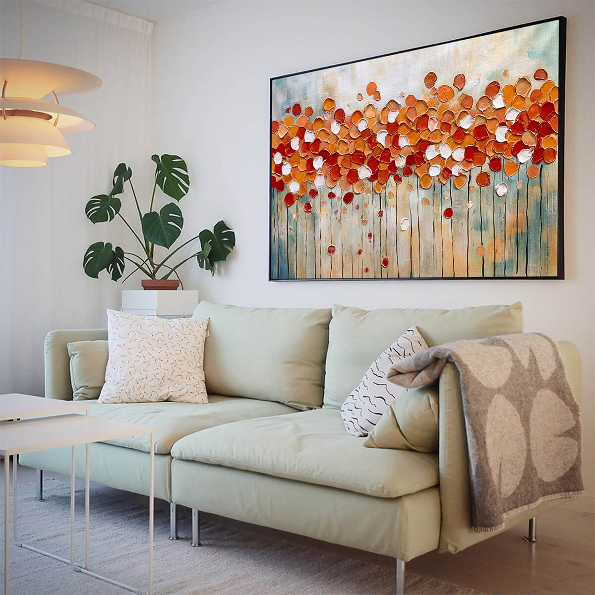 AUTUMN WHISPERS: Abstract Landscape Impasto Oil Painting