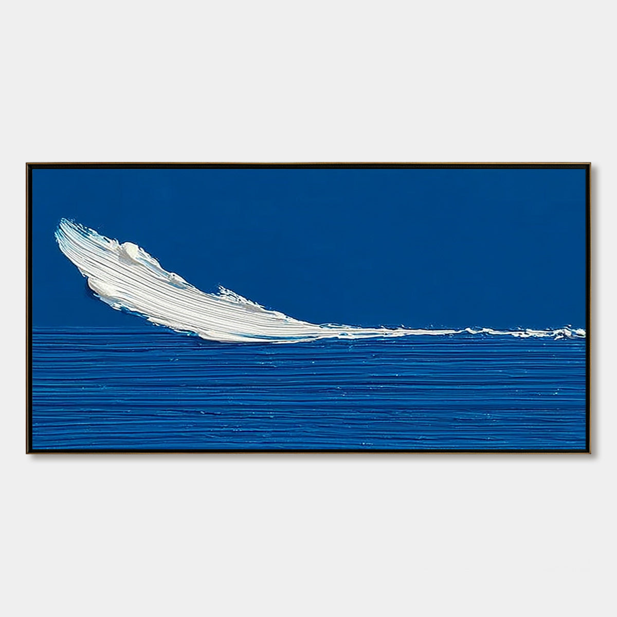 AZURE CREST: Minimalist Abstract Seascape Impasto Oil Painting