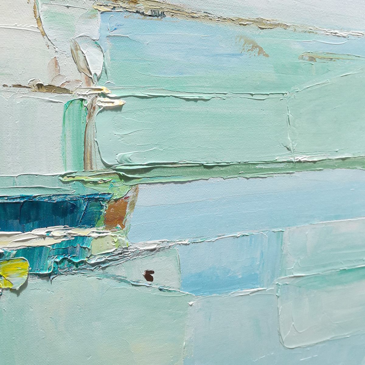 AZURE DREAM Textured Abstract Landscape Oil Painting