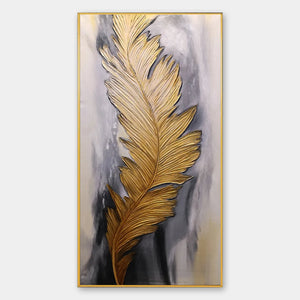 Abstract Feather Oil Painting | Tranquil Modern Wall Art