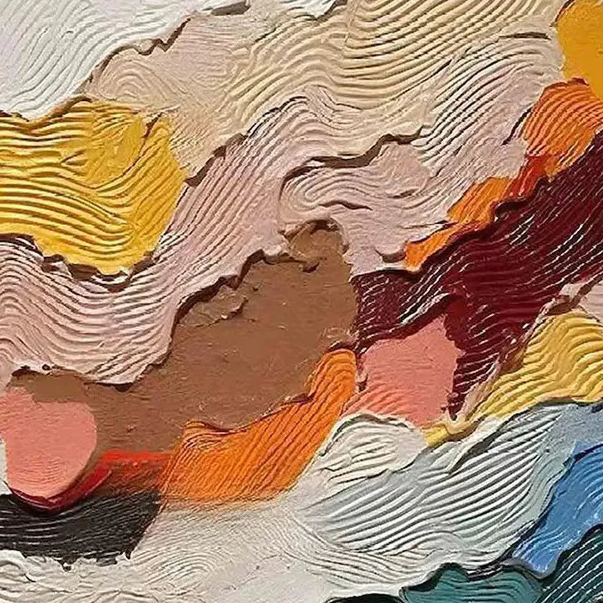 Abstract Landscape: Textured Abstract Painting | Colorful Landscape Wall Art | Vertical Canvas | Impasto Decor