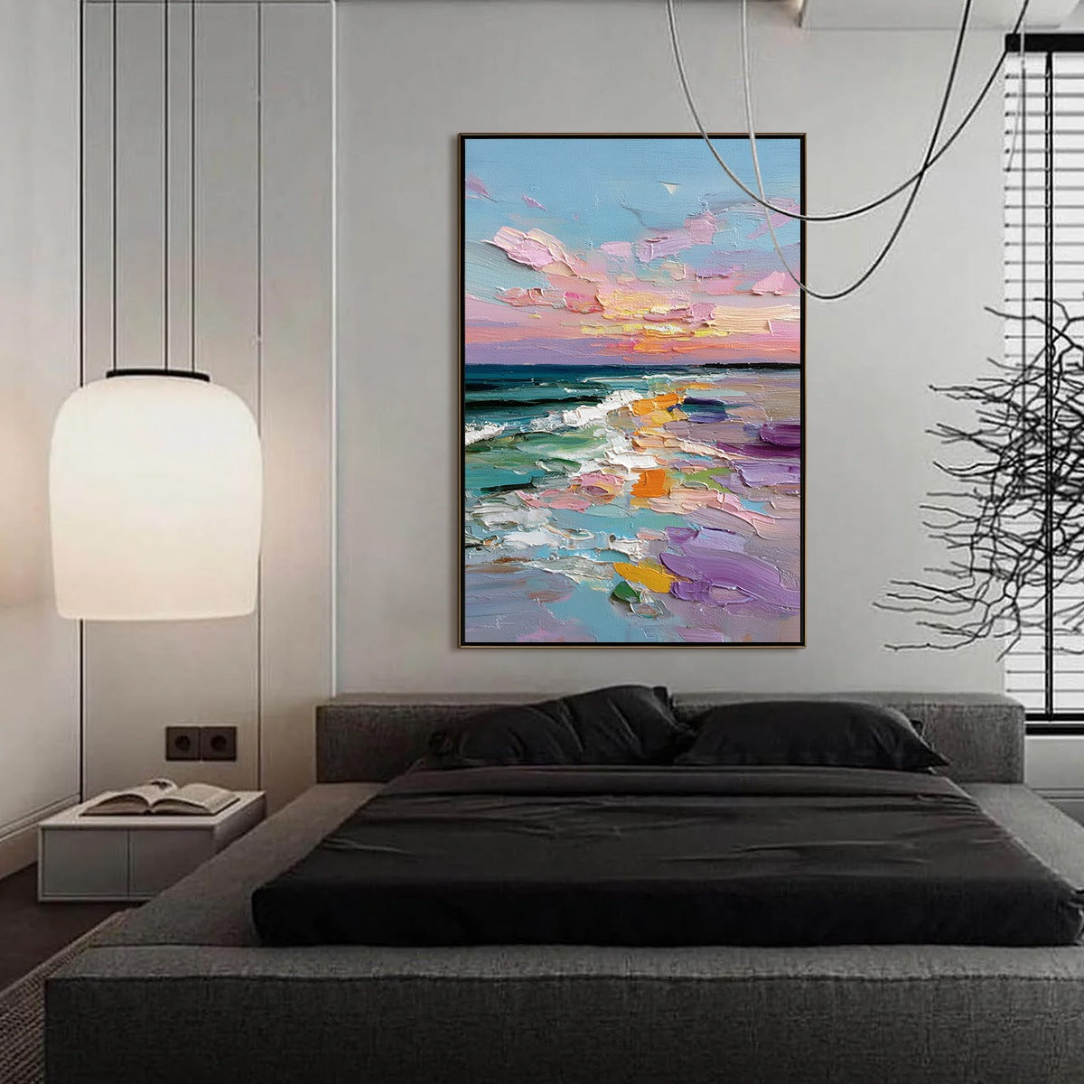 Amalfi Glow: Textured Seascape Sunset Original Oil Painting