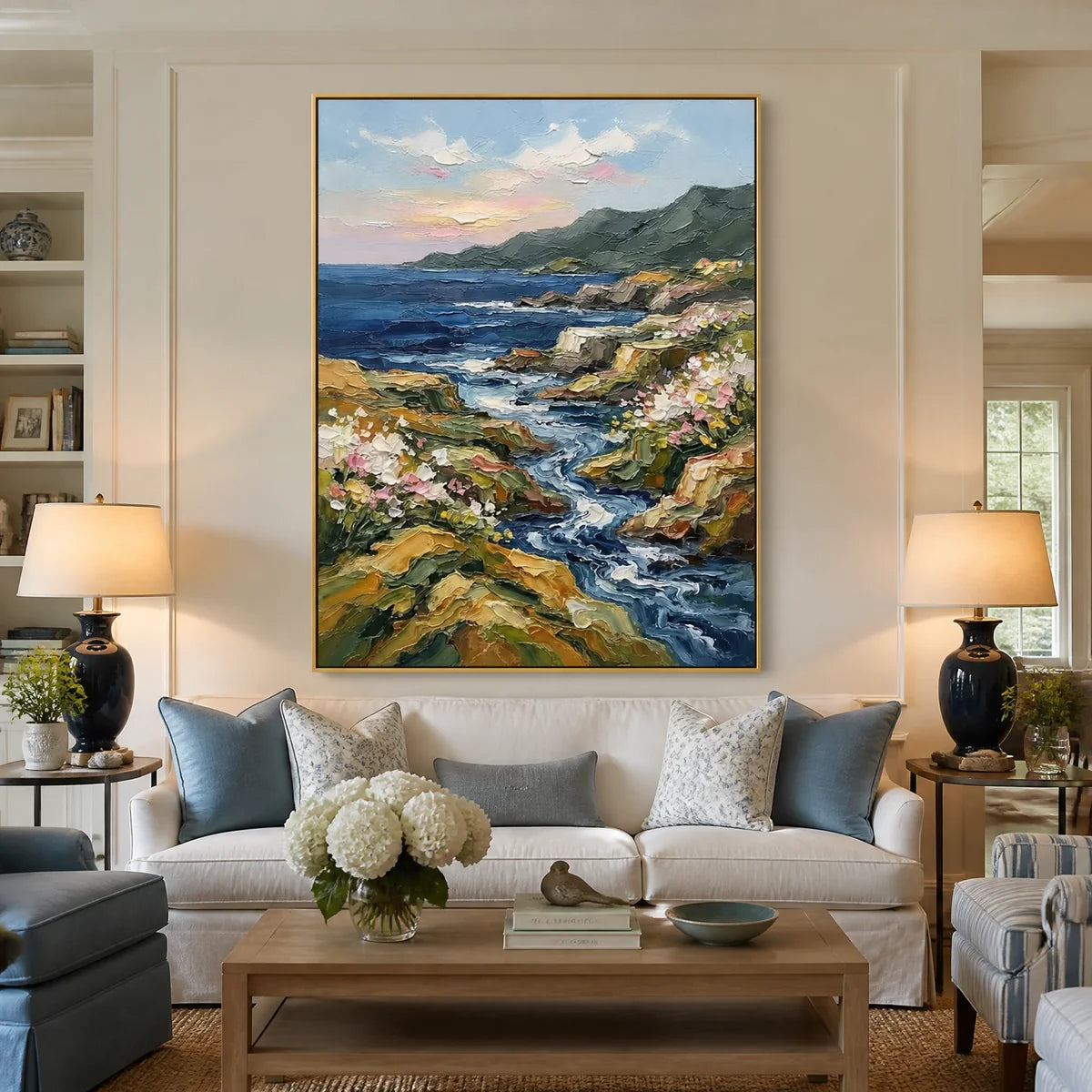 Valley Current in a refined living room with gold frame