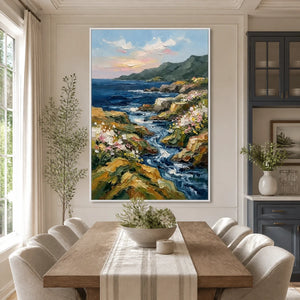 Valley Current in a refined dining room with white frame