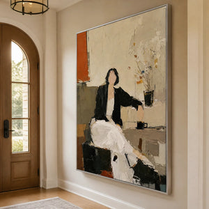 Quiet Interval in a refined entry hall with silver frame