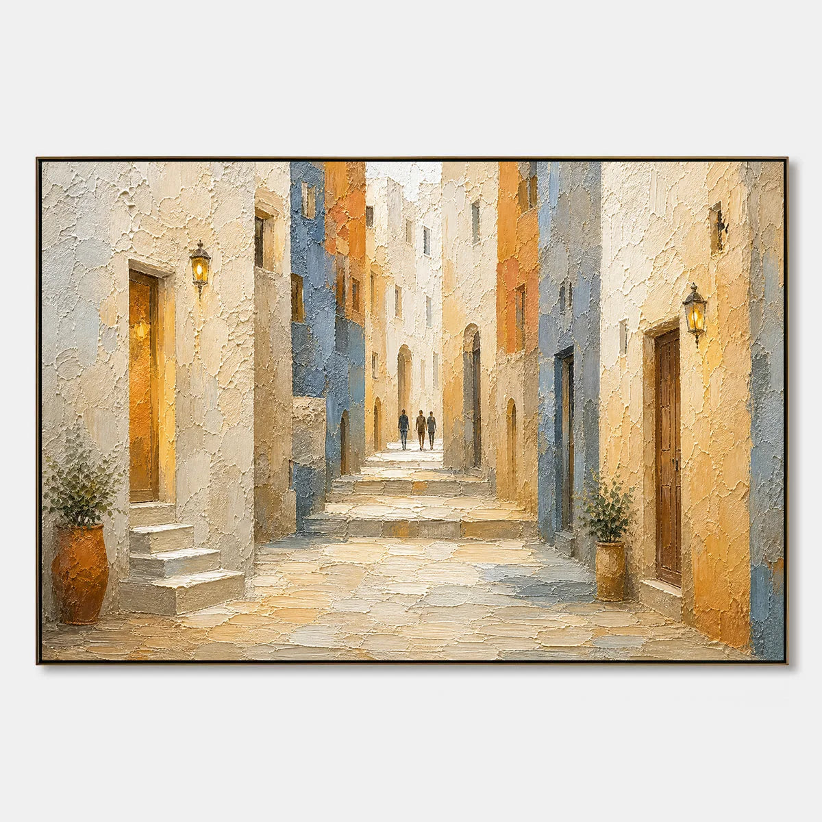 Sunlit Old Quarter hand-painted artwork