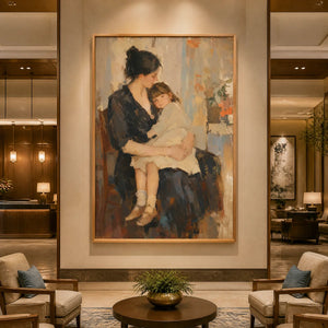 Held Close in a refined hotel interior with wood frame