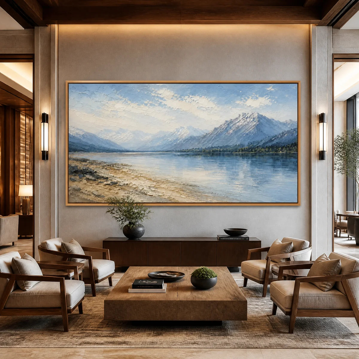 Alpine Stillness in a refined hotel interior with wood frame
