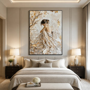 Ivory Reverie in a refined bedroom with black frame