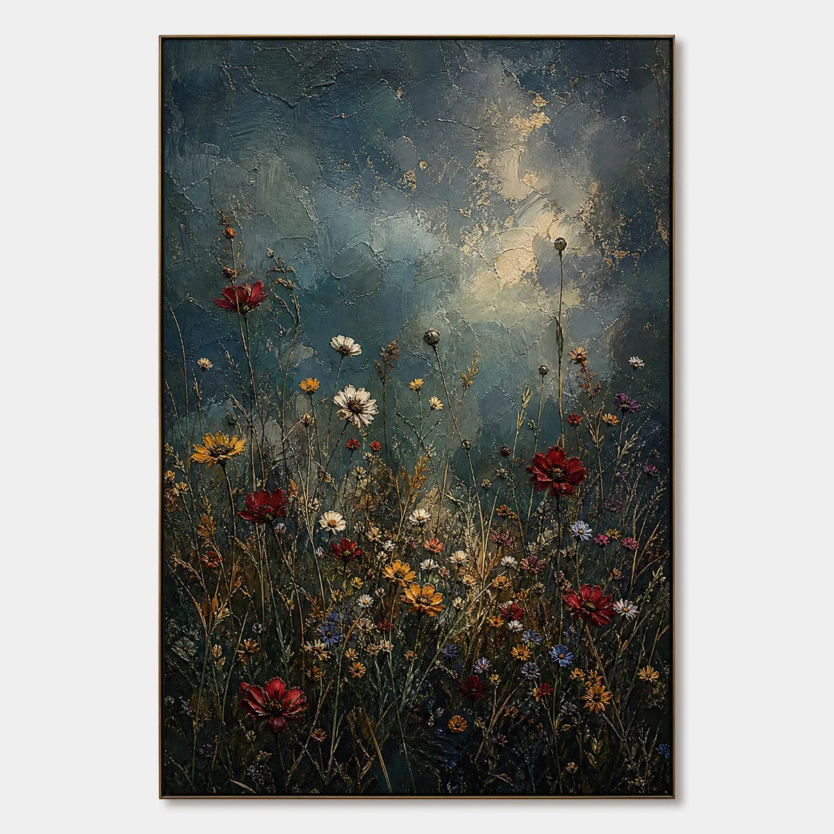 Midnight Wildflowers hand-painted artwork