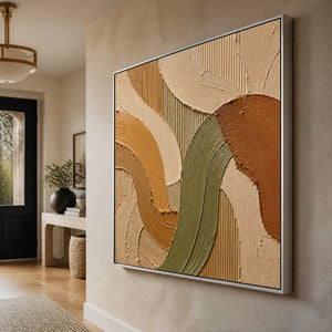 Earthen Meander in a refined entry hall with silver frame