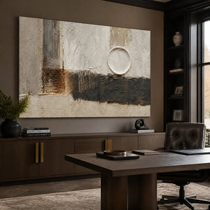 Pale Equilibrium in a refined office, frameless