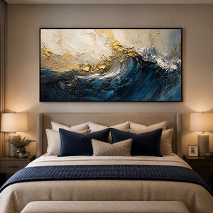 Gilded Deep in a refined bedroom with black frame