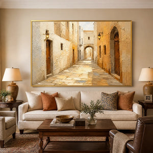 Amber Passage in a refined living room with gold frame