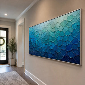 Azure Scale Field in a refined entry hall with silver frame