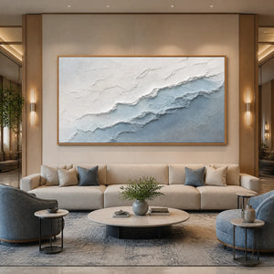Frosted Horizon in a refined hotel interior with wood frame