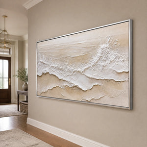 Ivory Strata in a refined entry hall with silver frame