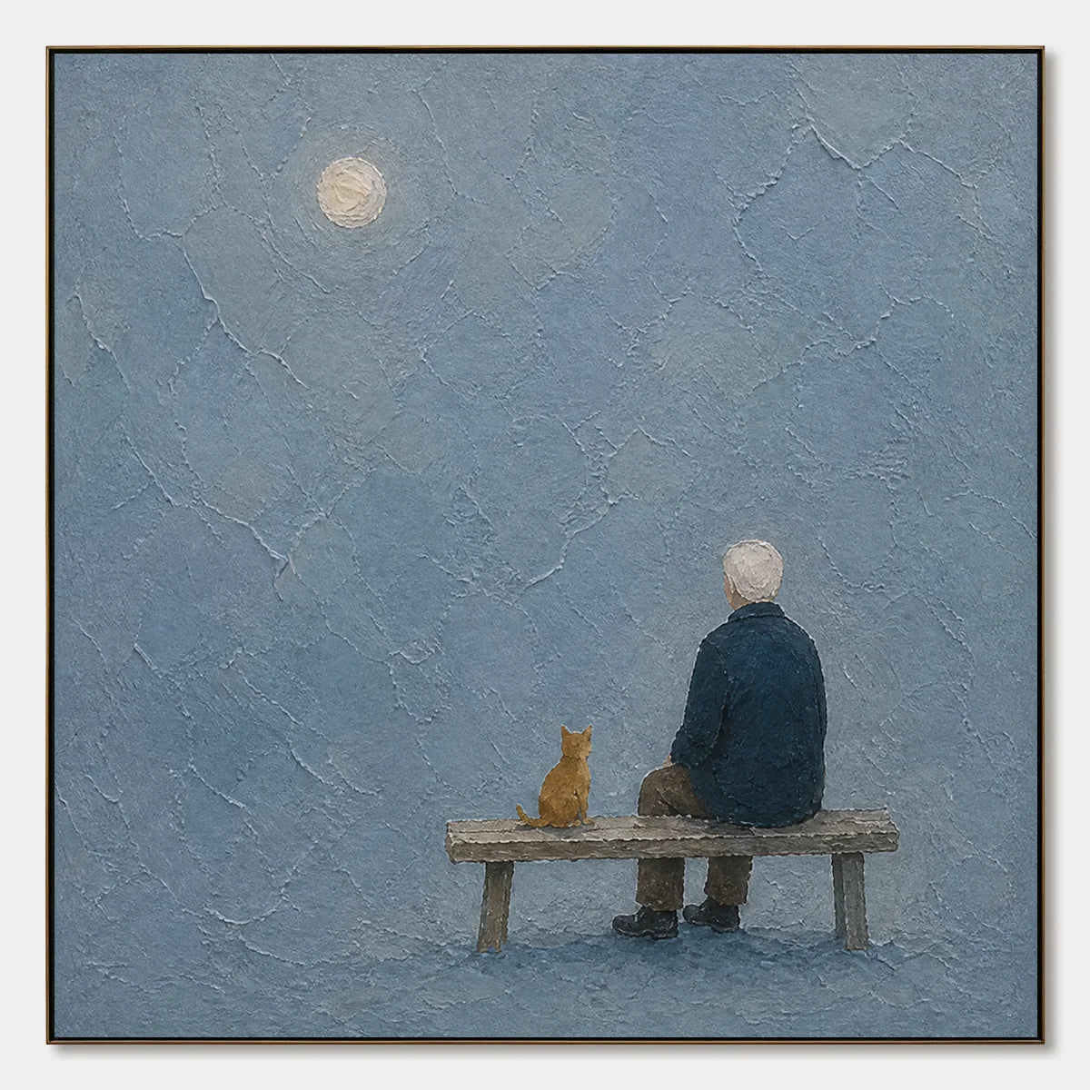 The Quiet Bench hand-painted artwork