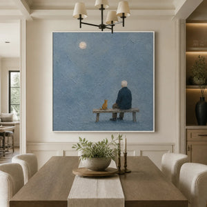 The Quiet Bench in a refined dining room with white frame