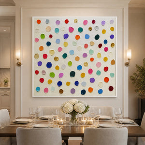 Confetti Constellation in a refined dining room with white frame