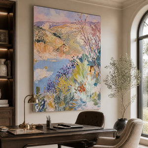 Pastel Garden Light in a refined office, frameless