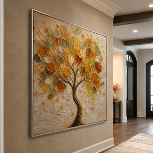 Autumn Crown in a refined entry hall with silver frame