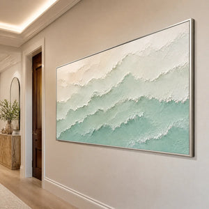 Mint Mist Ridges in a refined entry hall with silver frame