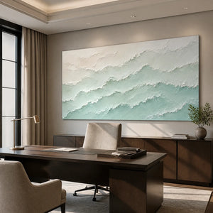 Mint Mist Ridges in a refined office, frameless