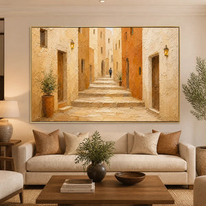 Tuscan Sun Passage in a refined living room with gold frame