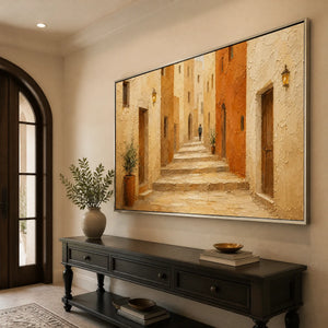 Tuscan Sun Passage in a refined entry hall with silver frame