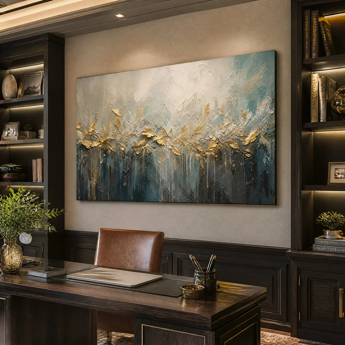 Gilded Reed Horizon in a refined office, frameless