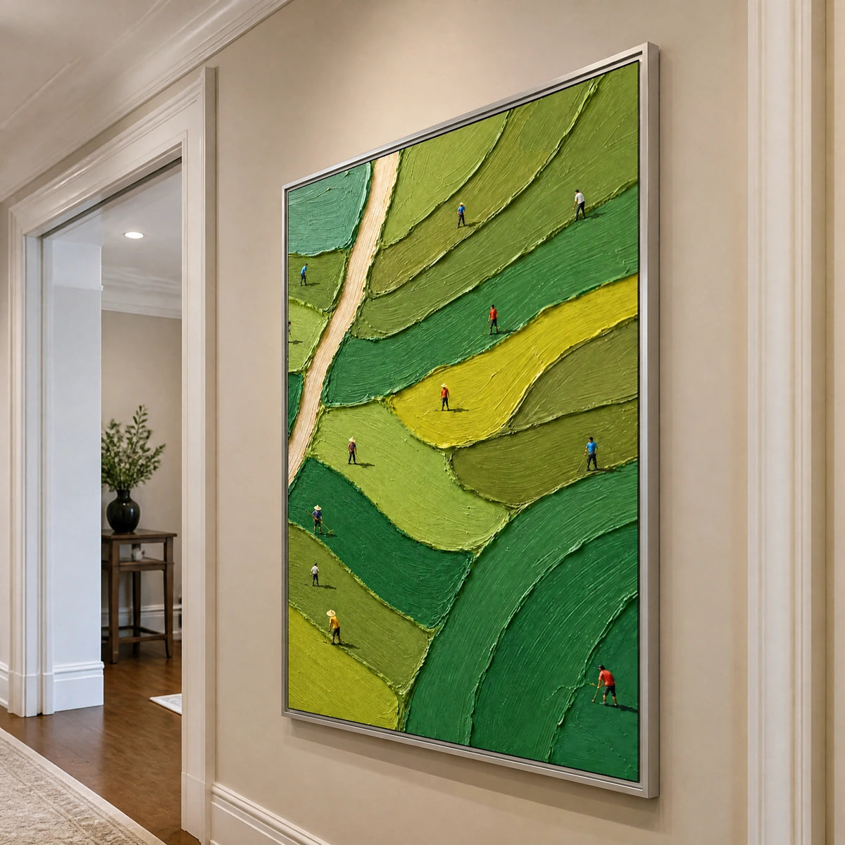 Fairway Patchwork in a refined entry hall with silver frame