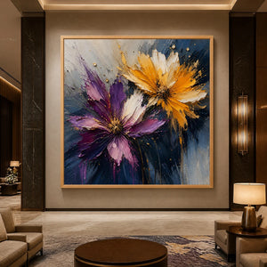 Nocturne Petals in a refined hotel interior with wood frame