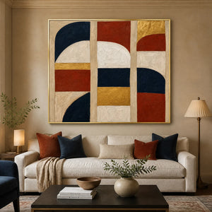 Bauhaus Arches in a refined living room with gold frame
