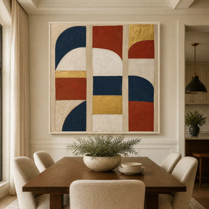 Bauhaus Arches in a refined dining room with white frame