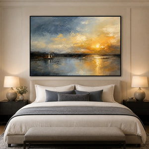 Afterglow Waterline in a refined bedroom with black frame