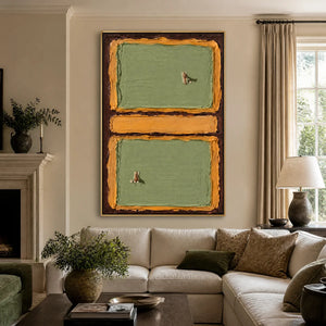 Twin Fairways in a refined living room with gold frame