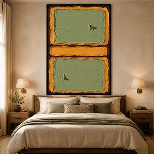 Twin Fairways in a refined bedroom with black frame