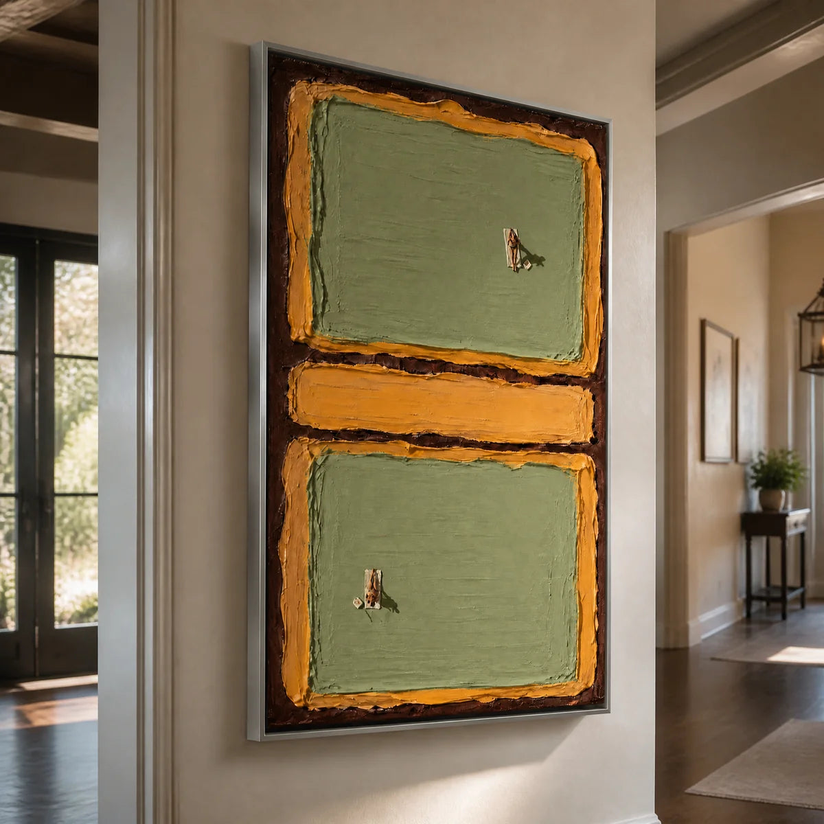 Twin Fairways in a refined entry hall with silver frame