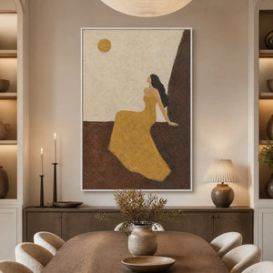 Golden Silhouette in a refined dining room with white frame