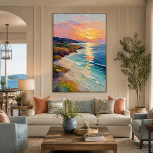 Prism Cove in a refined living room with gold frame