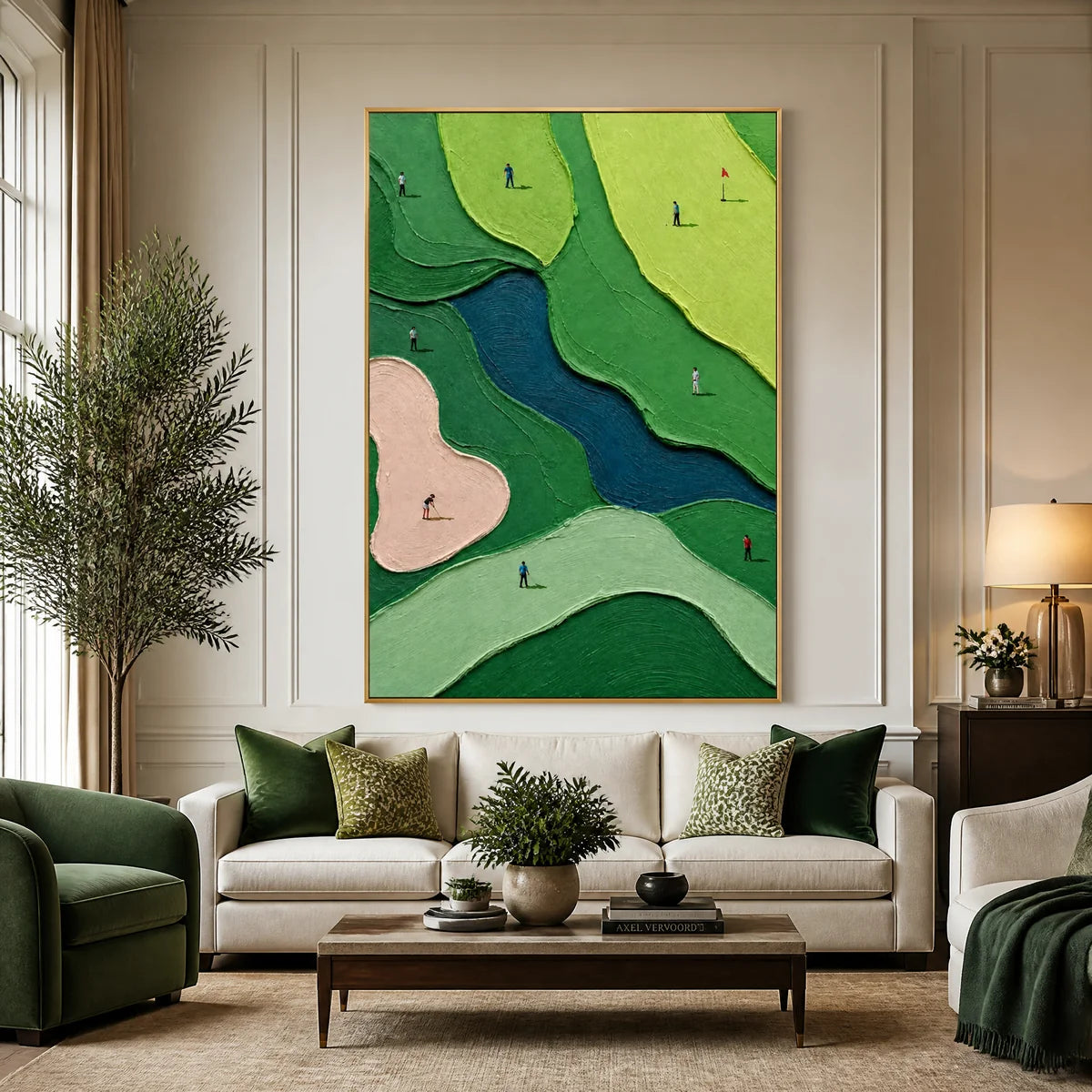 Emerald Fairways in a refined living room with gold frame