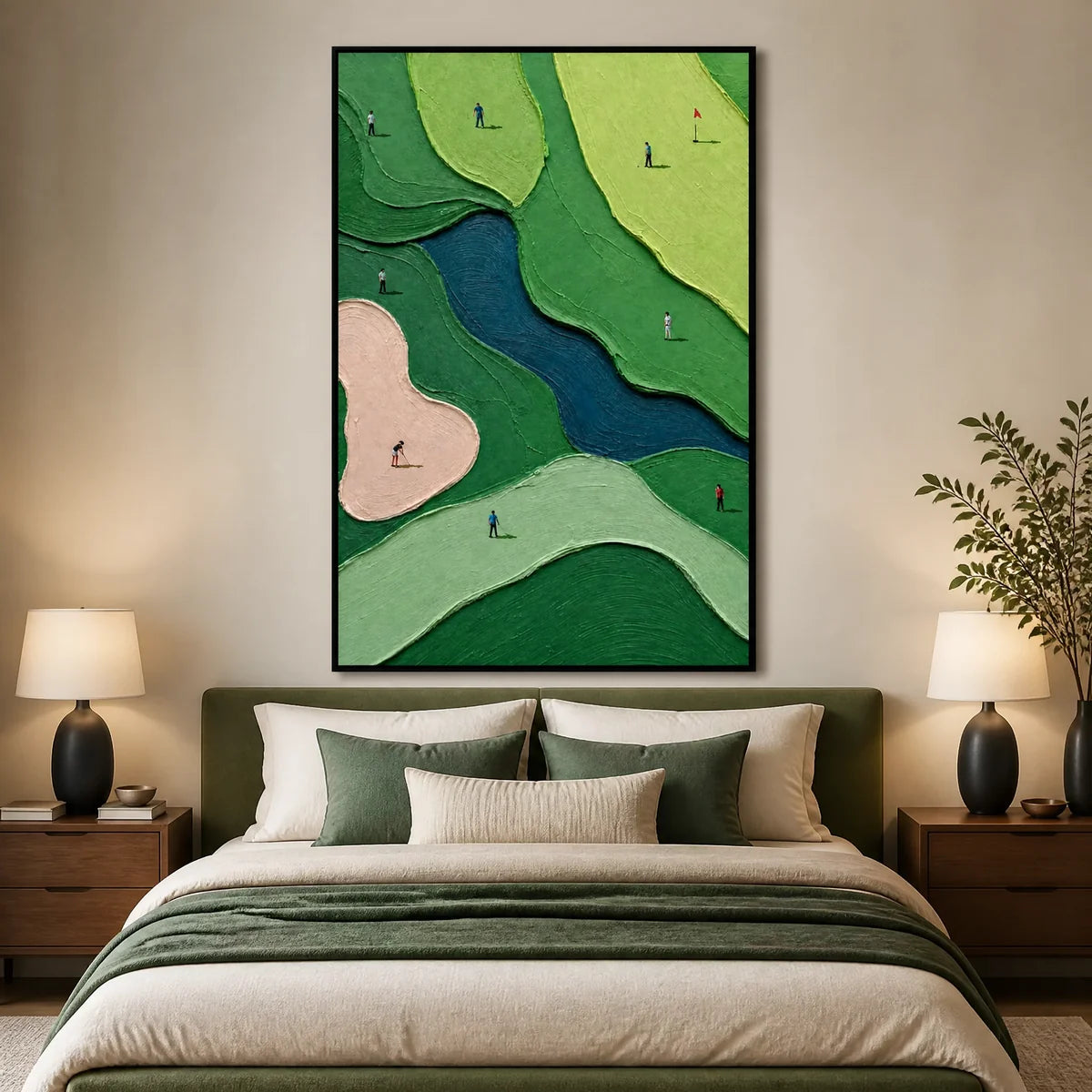 Emerald Fairways in a refined bedroom with black frame