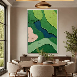 Emerald Fairways in a refined dining room with white frame