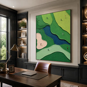 Emerald Fairways in a refined office, frameless